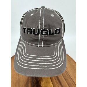 TRUGLO Mens Gray Trucker Hat Mesh Back Embroidered Logo